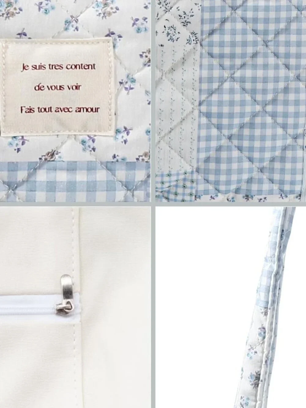 Floral Quilted Cotton Shoulder Bag for Women Daily Use Medium Size Handbag Large_6